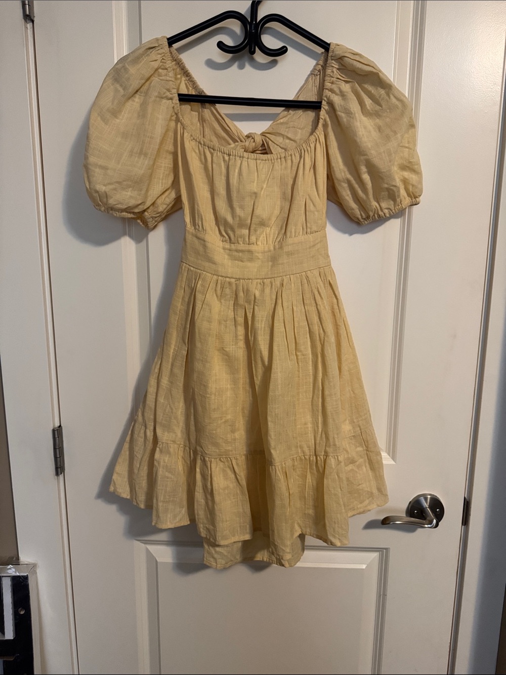 Puff Sleeve Sundress in Soft Yellow